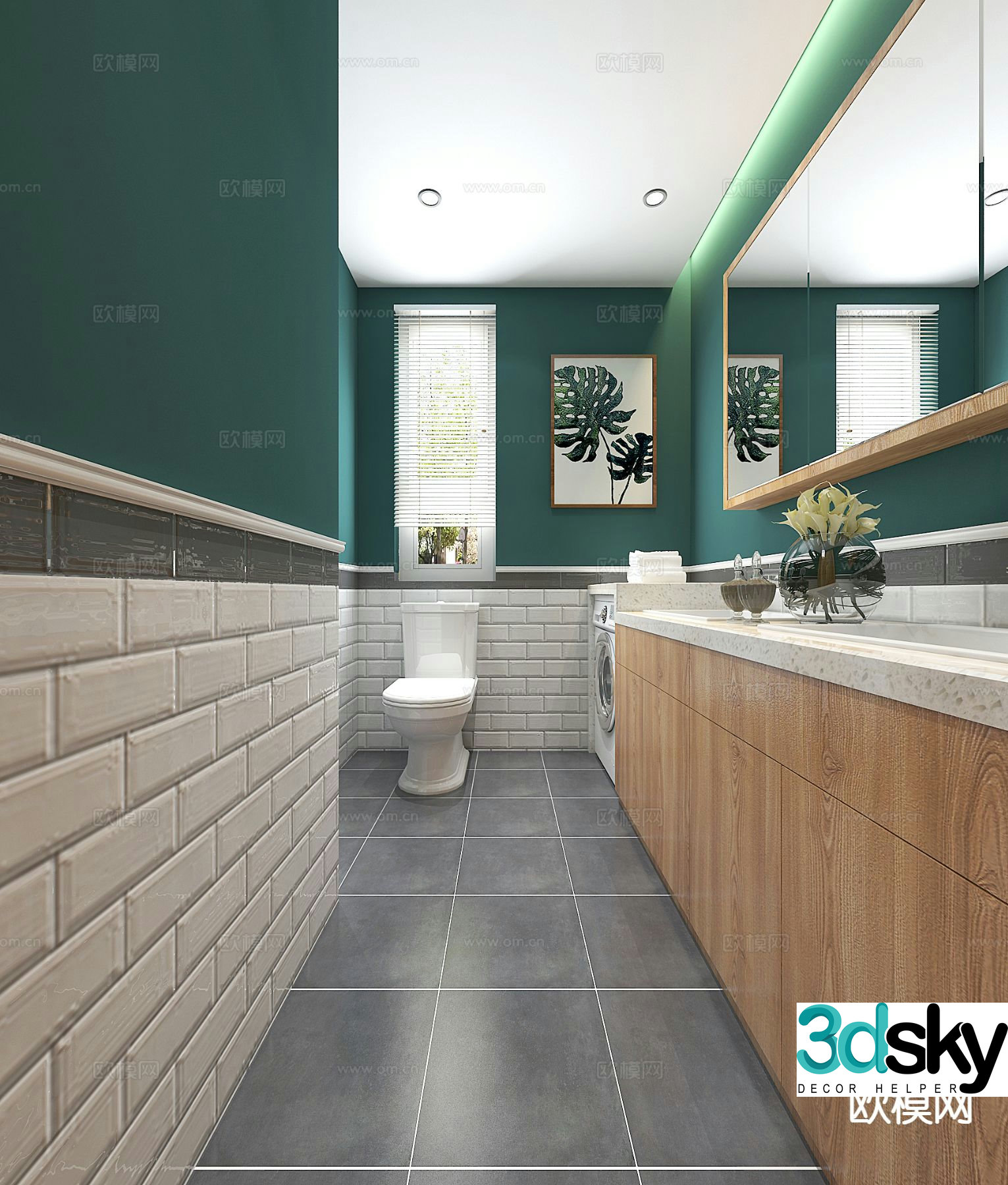 Nordic bathroom toilet 3d model