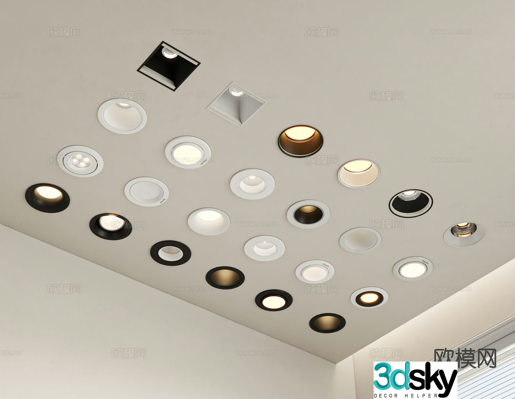 Modern recessed downlight spotlight 3d model