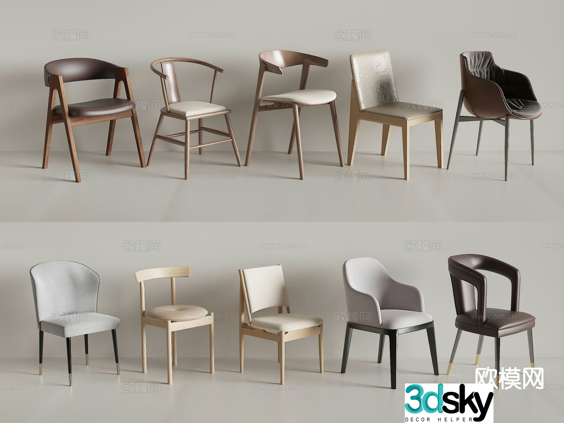 Medieval style chair dining chair 3d model