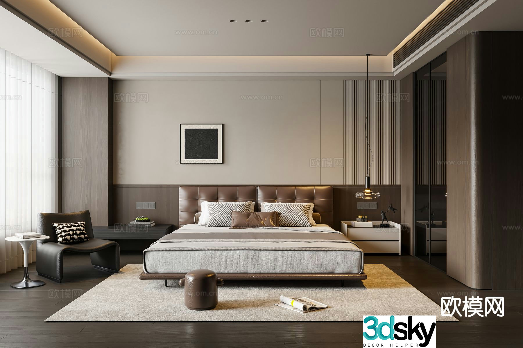 Italian style bedroom master bedroom 3d model
