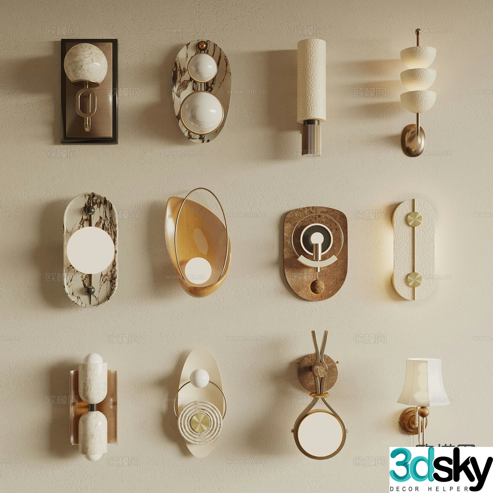 Medieval style wall lamp 3d model