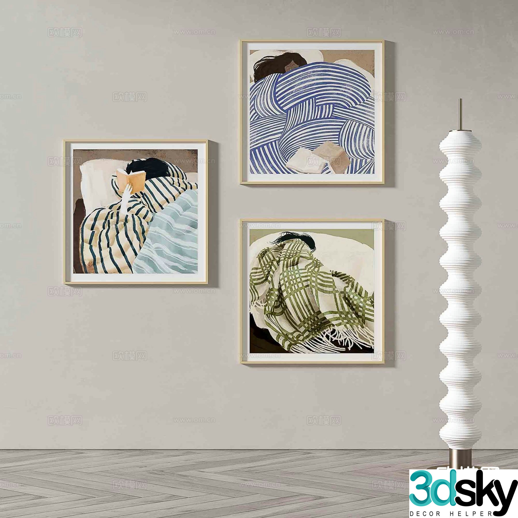 Art painting cartoon painting decorative painting 3d model