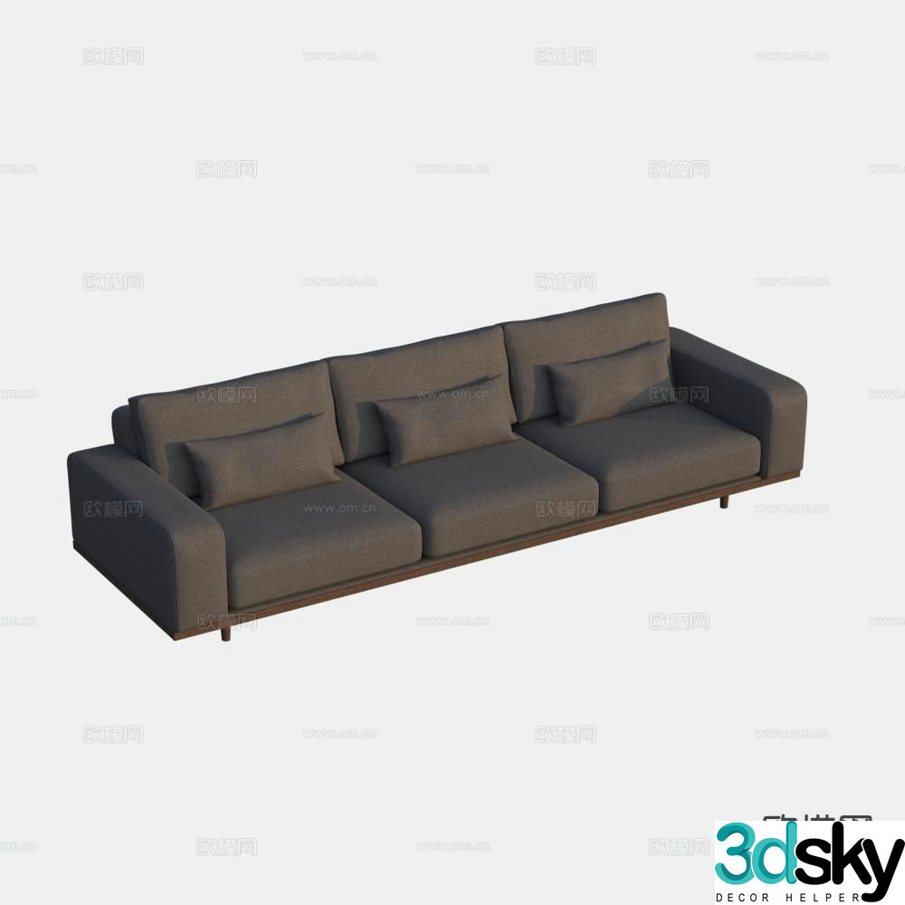 Three seater sofa upholstered sofa 3d model