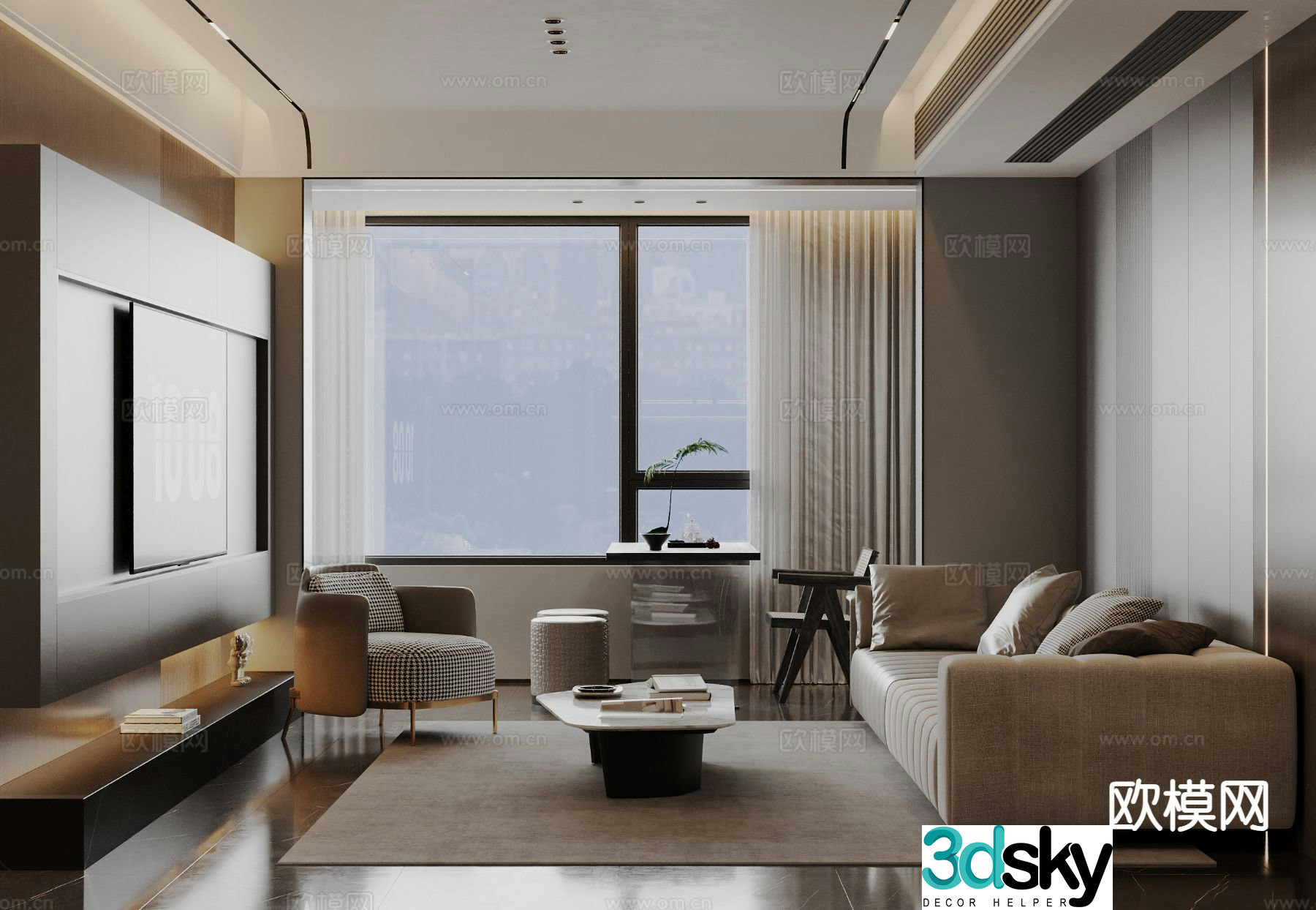 Modern living room 3d model