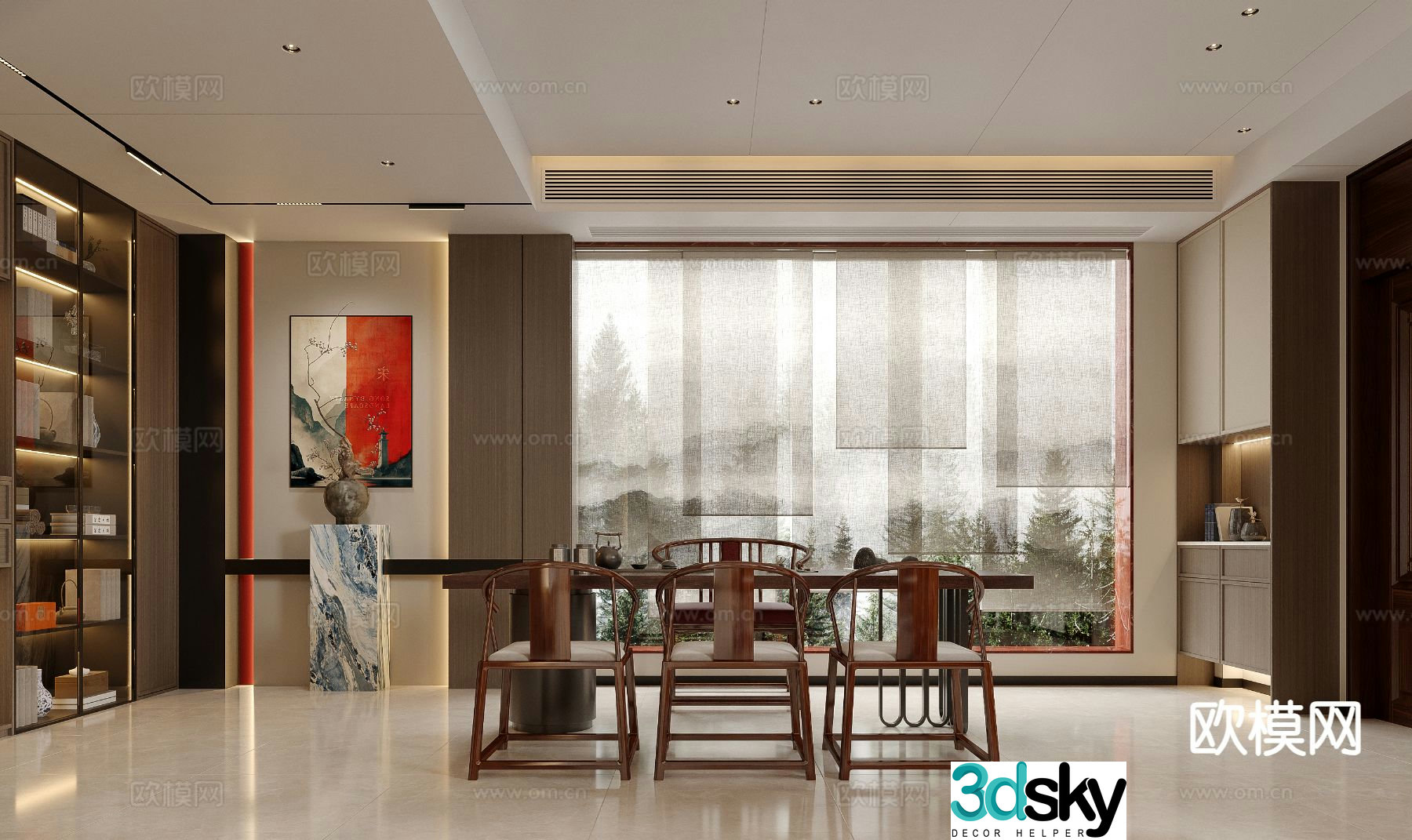 Chinese restaurant 3d model