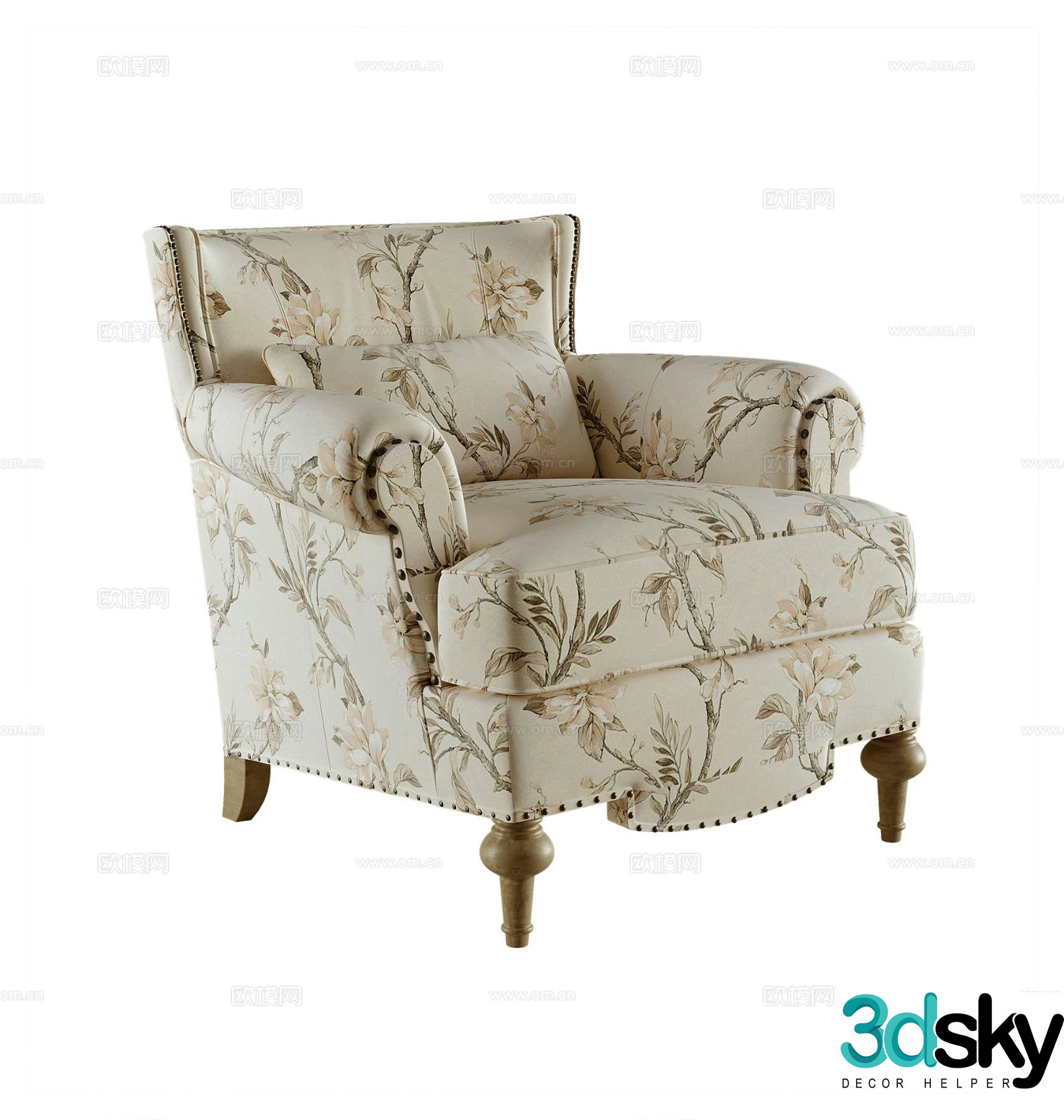 American sofa chair 3d model