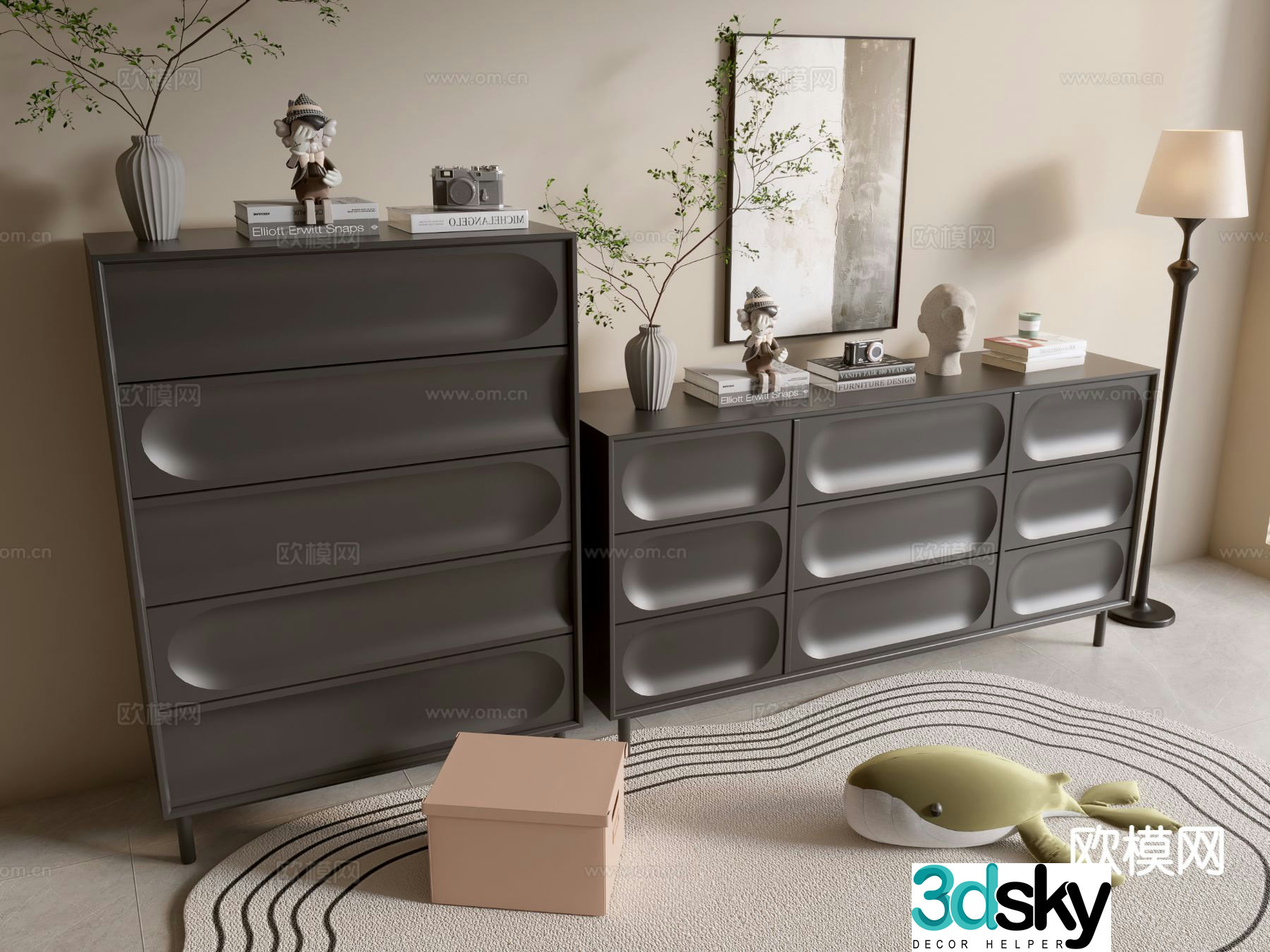 Modern cabinet entrance cabinet 3d model