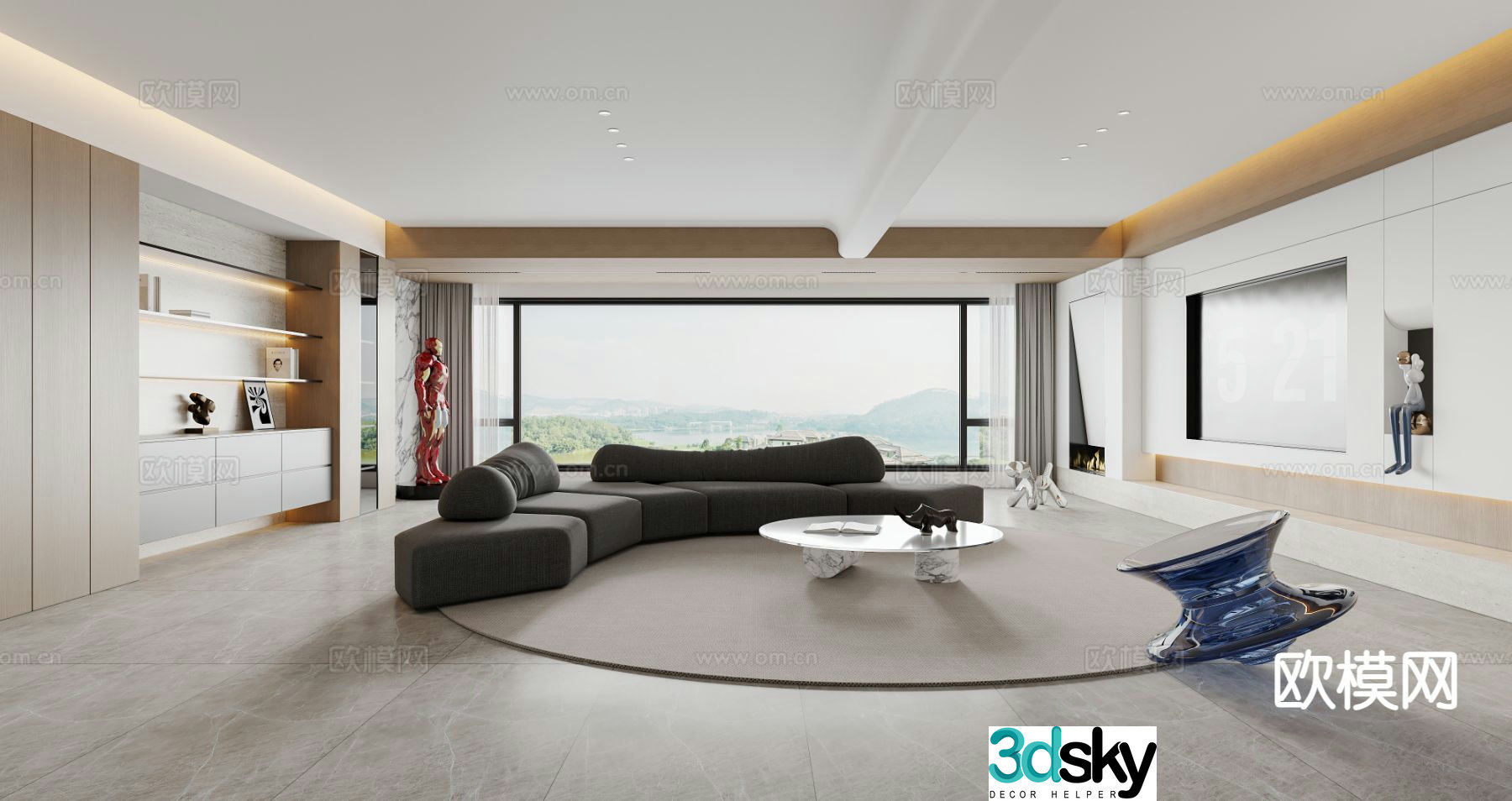 Modern living room 3d model