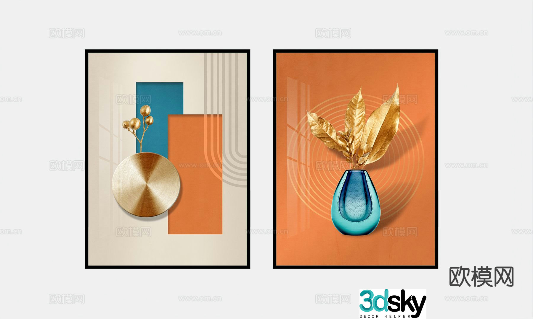 Modern art painting decorative painting 3d model