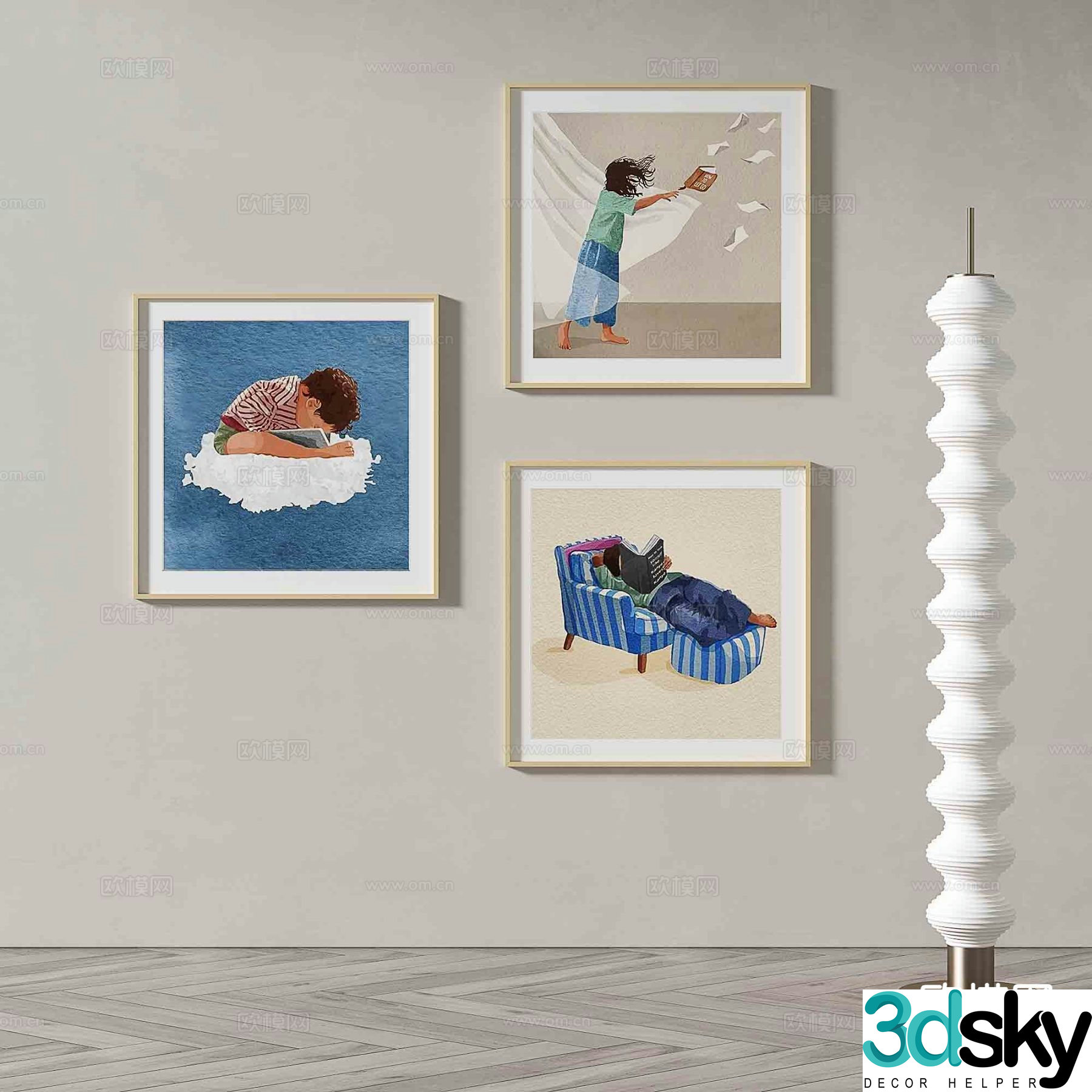 Art painting cartoon painting decorative painting 3d model