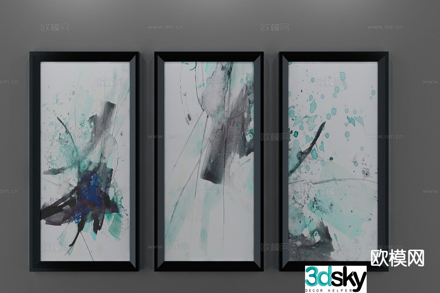 Modern abstract painting art painting 3d model