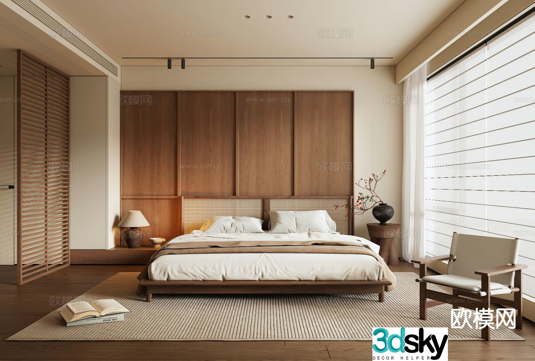 Wabi Sabi bedroom master bedroom 3d model