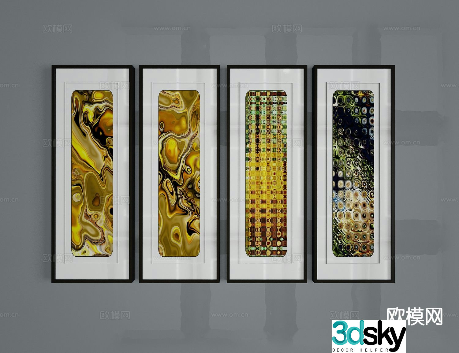Nordic decorative painting art painting 3d model