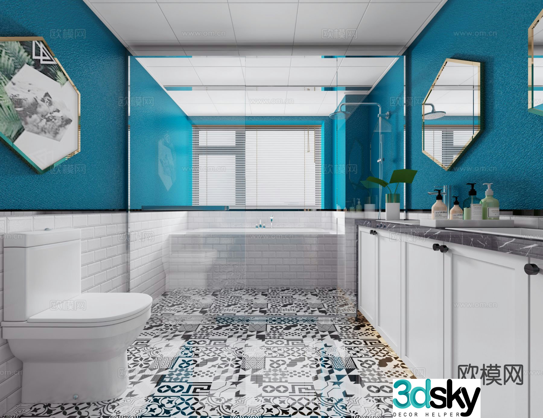 Postmodern bathroom bathroom 3d model