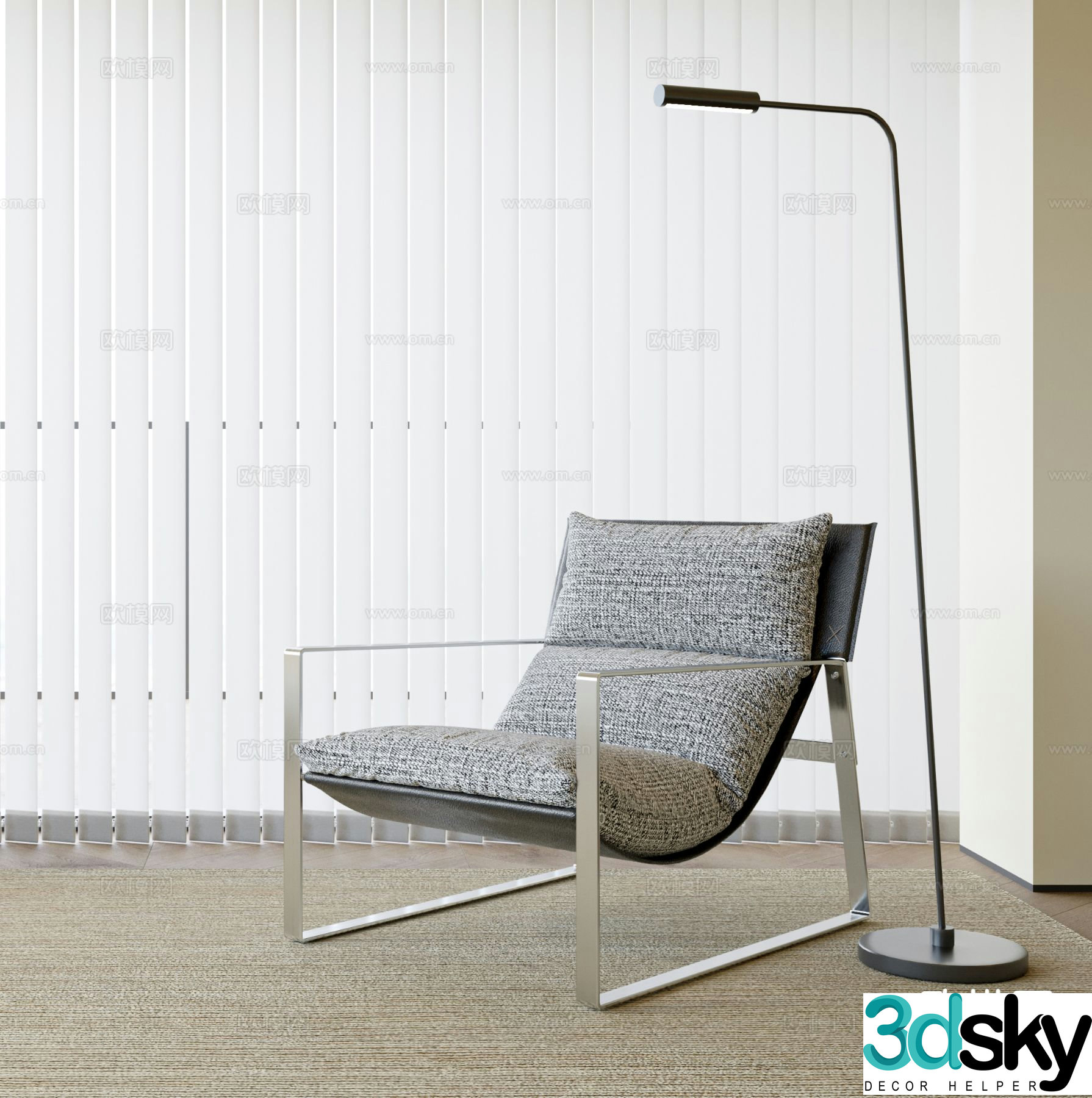 Modern chair leisure chair 3d model
