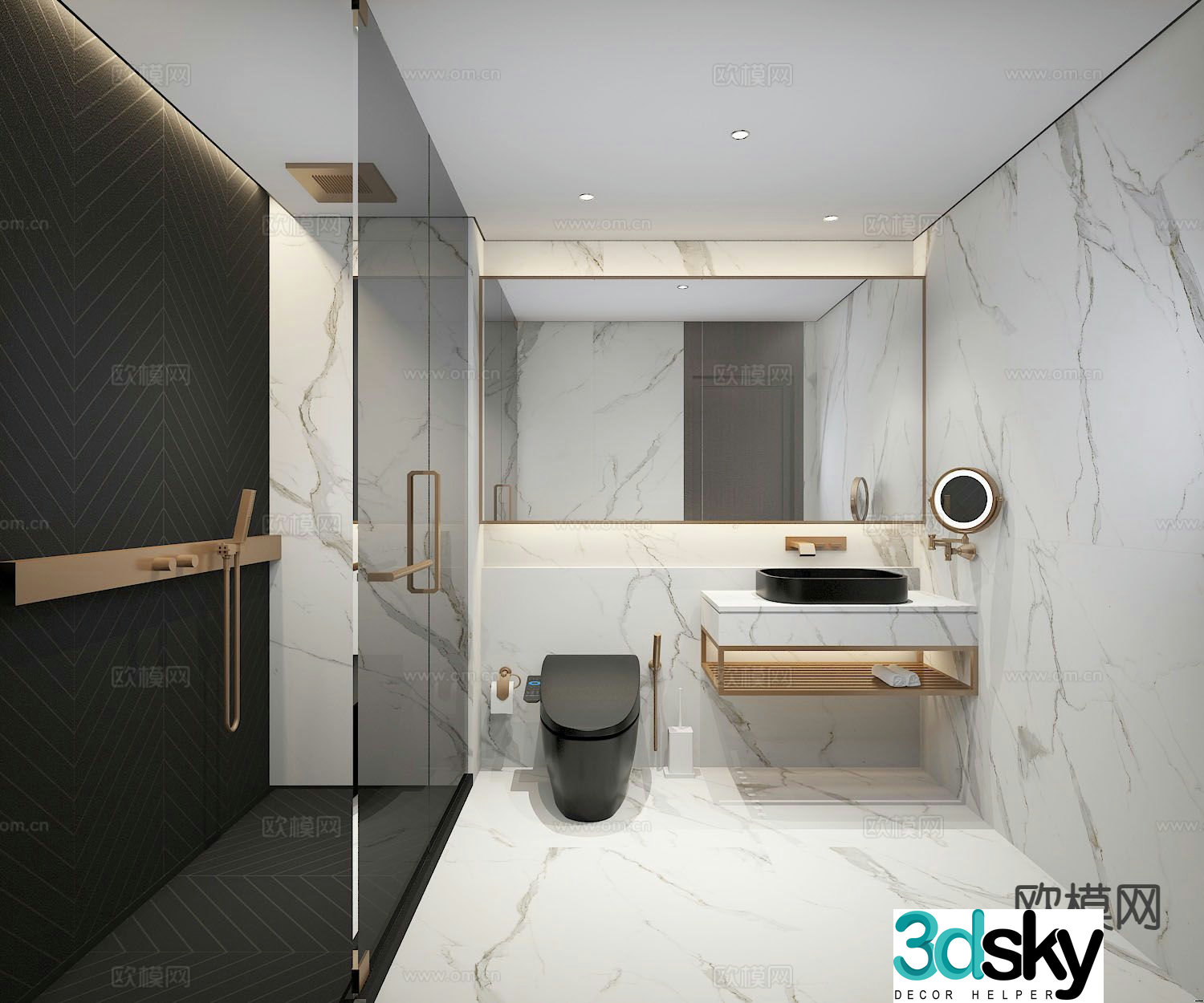 Modern bathroom bathroom 3d model