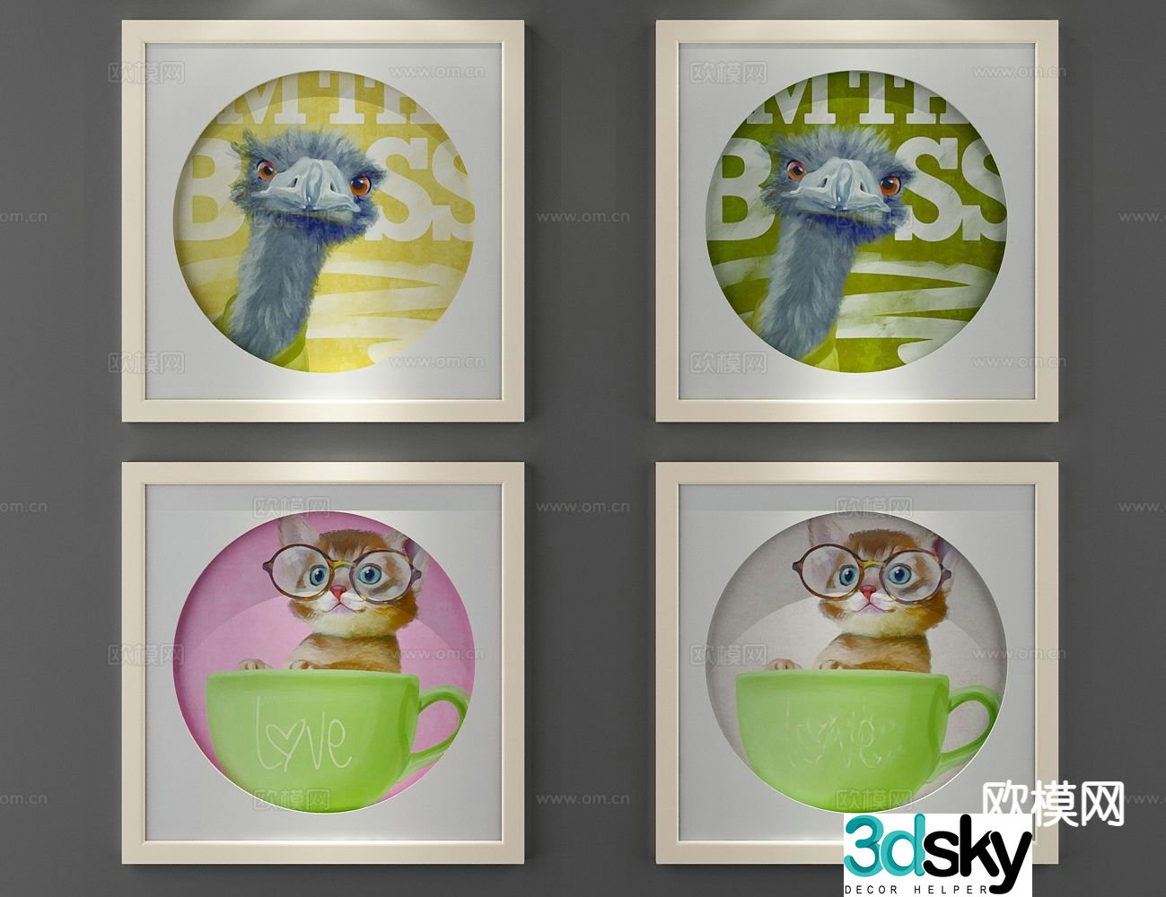 Art painting cartoon painting decorative painting 3d model