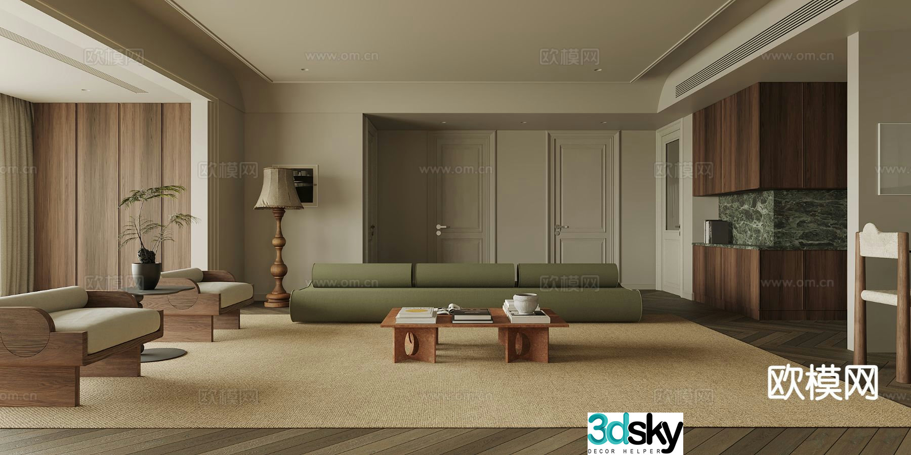 Medieval style living room 3D model