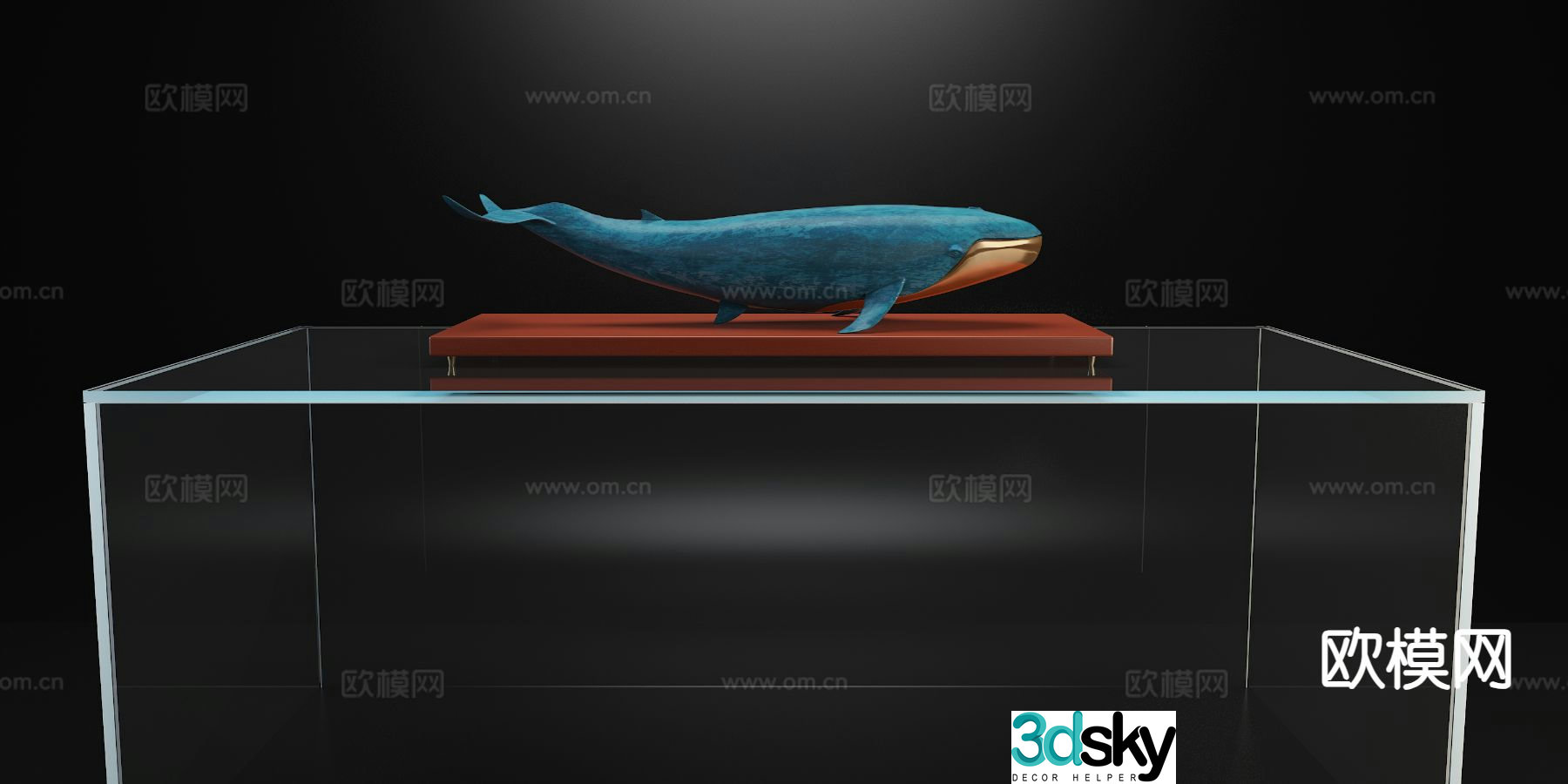 Modern whale sculpture 3d model