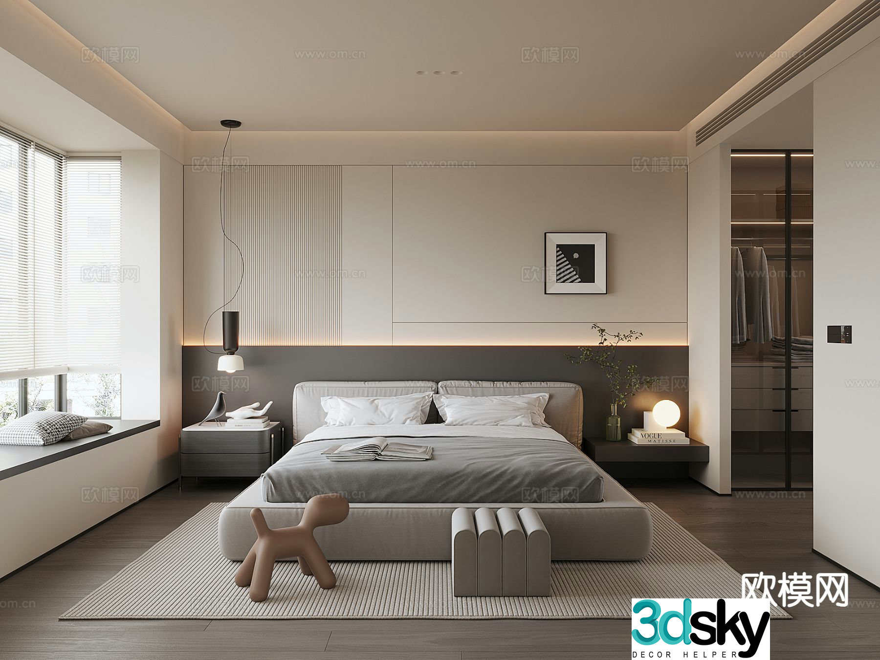Modern bedroom master bedroom 3d model