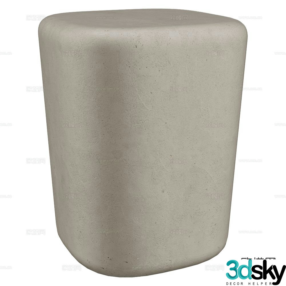 BAXTER cement side table pier corner table 3d model