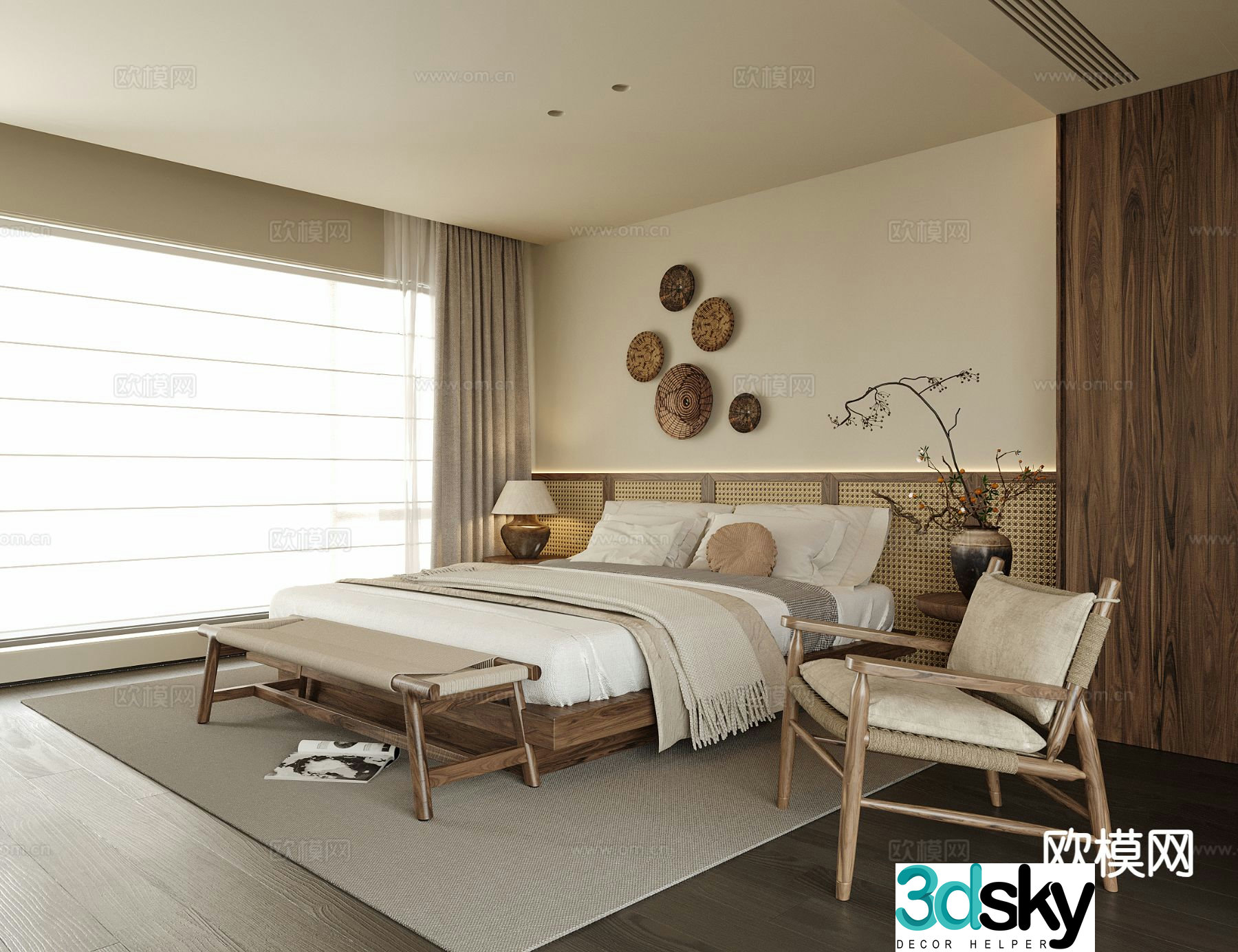 Wabi Sabi bedroom second bedroom 3d model