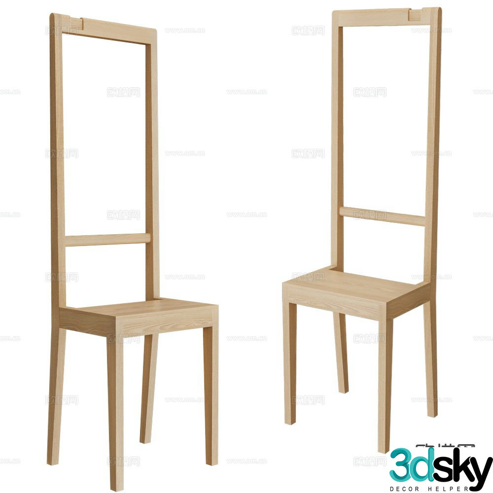 COVO log style high back chair artistic style leisure chair 3d model