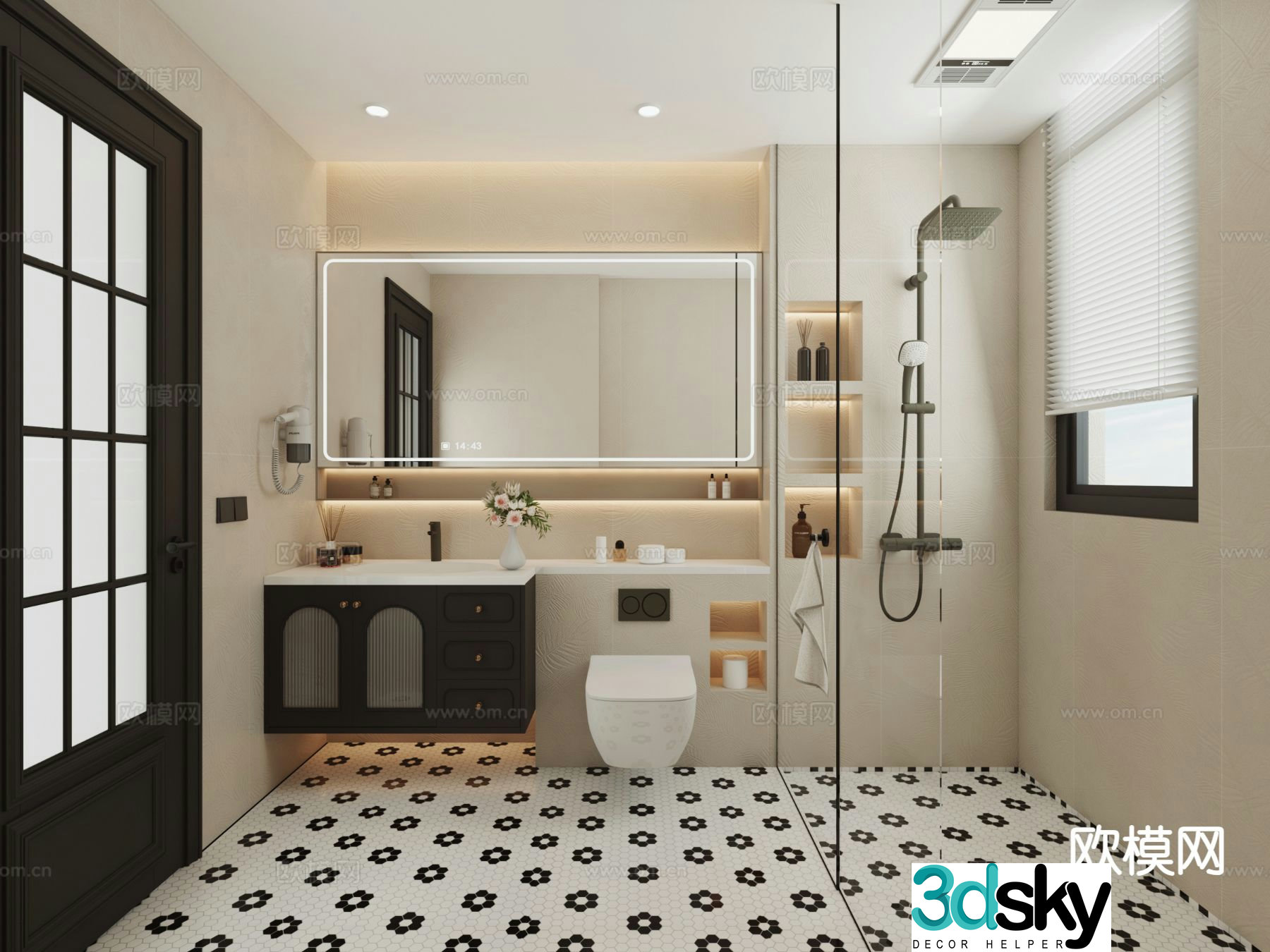 Medieval style bathroom bathroom toilet 3d model