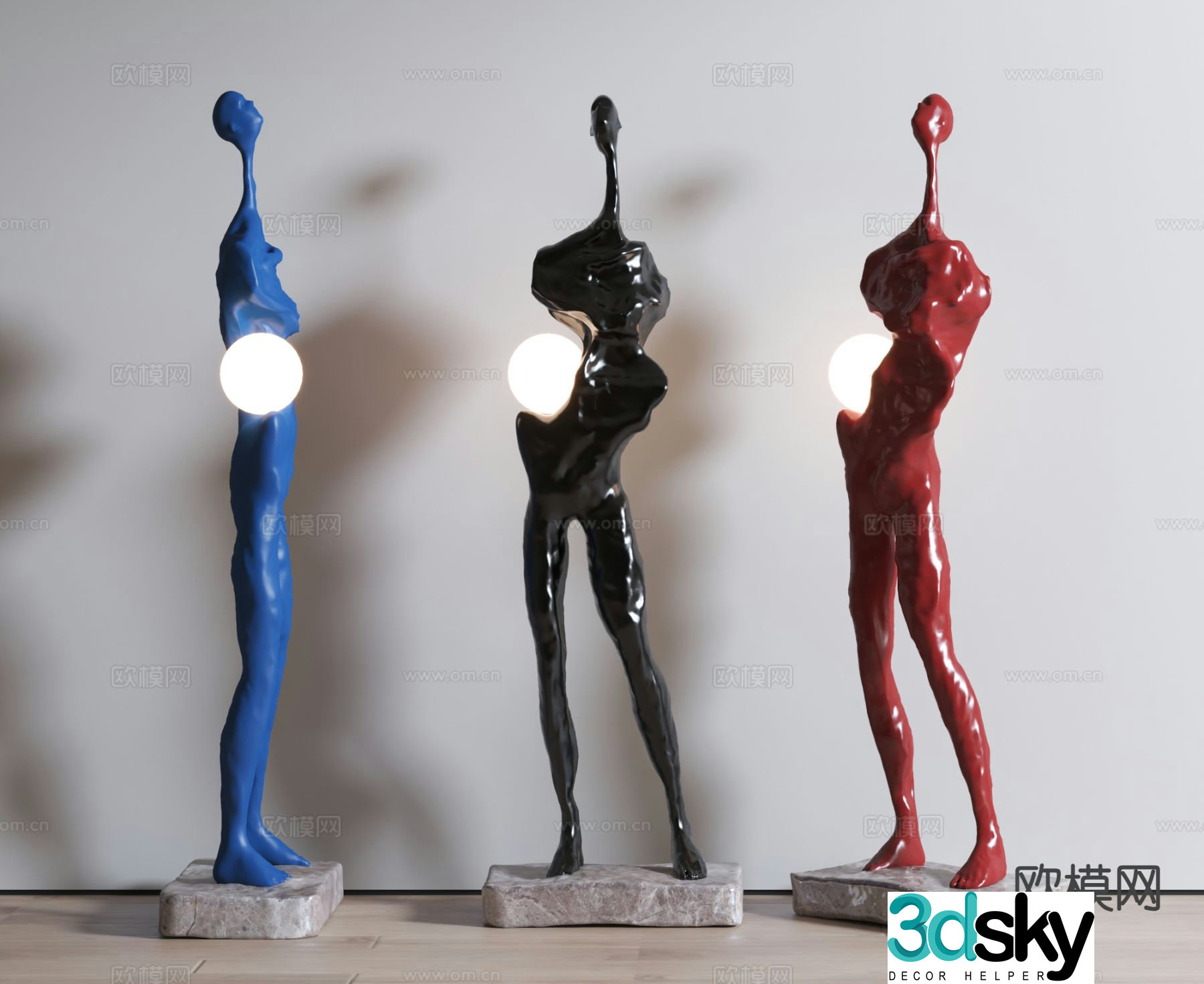 Modern interior sculpture decoration sculpture lamp 3d model