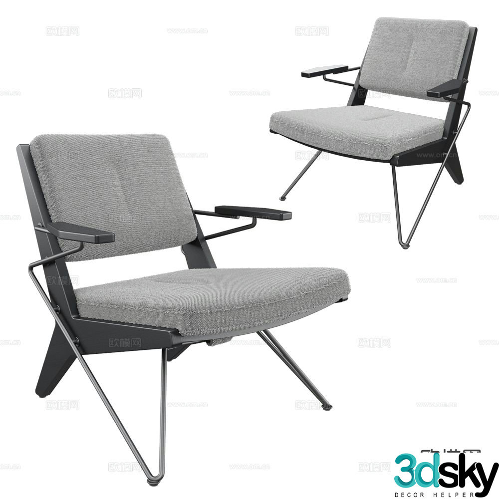 Prostoria Italian armchair office chair leisure chair 3d model