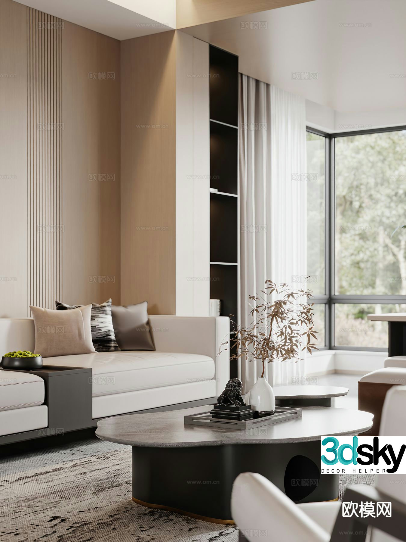 Modern sofa coffee table 3d model