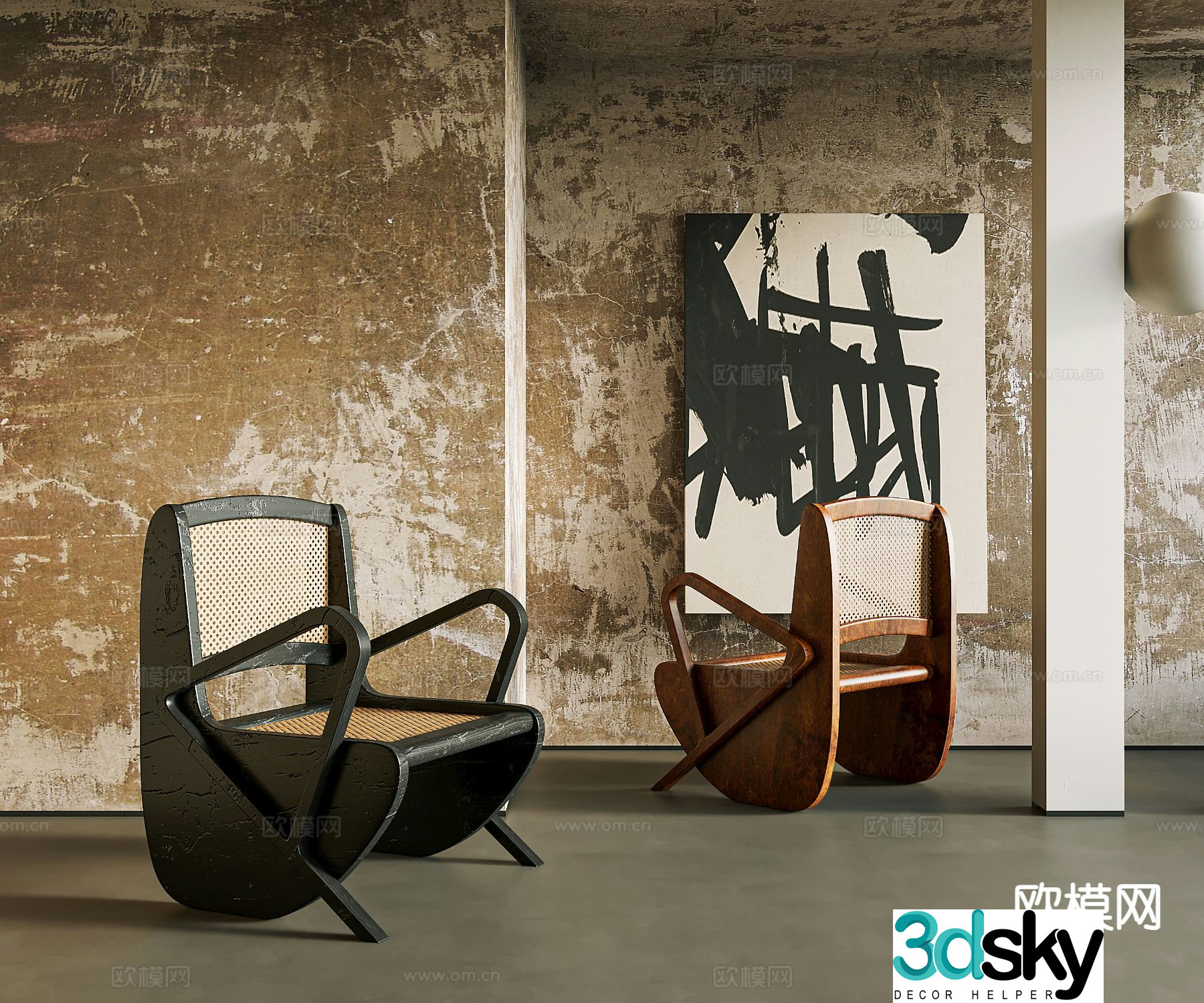 Medieval style leisure chair single chair 3d model