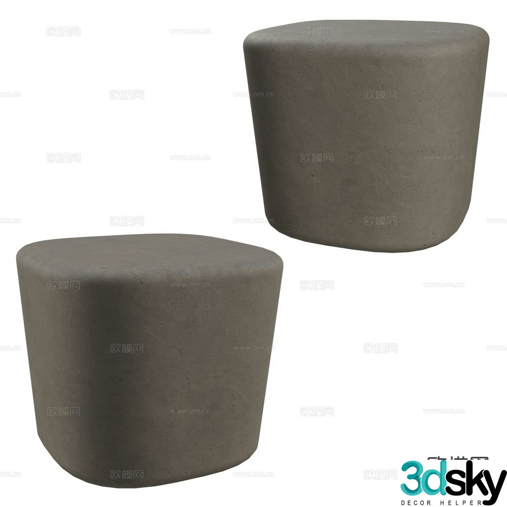 BAXTER Italian side table corner table 3D model