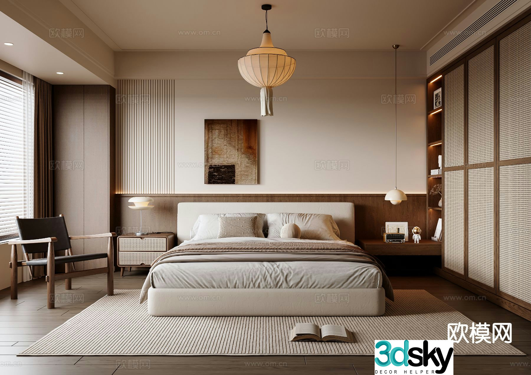 Medieval style bedroom master bedroom 3d model