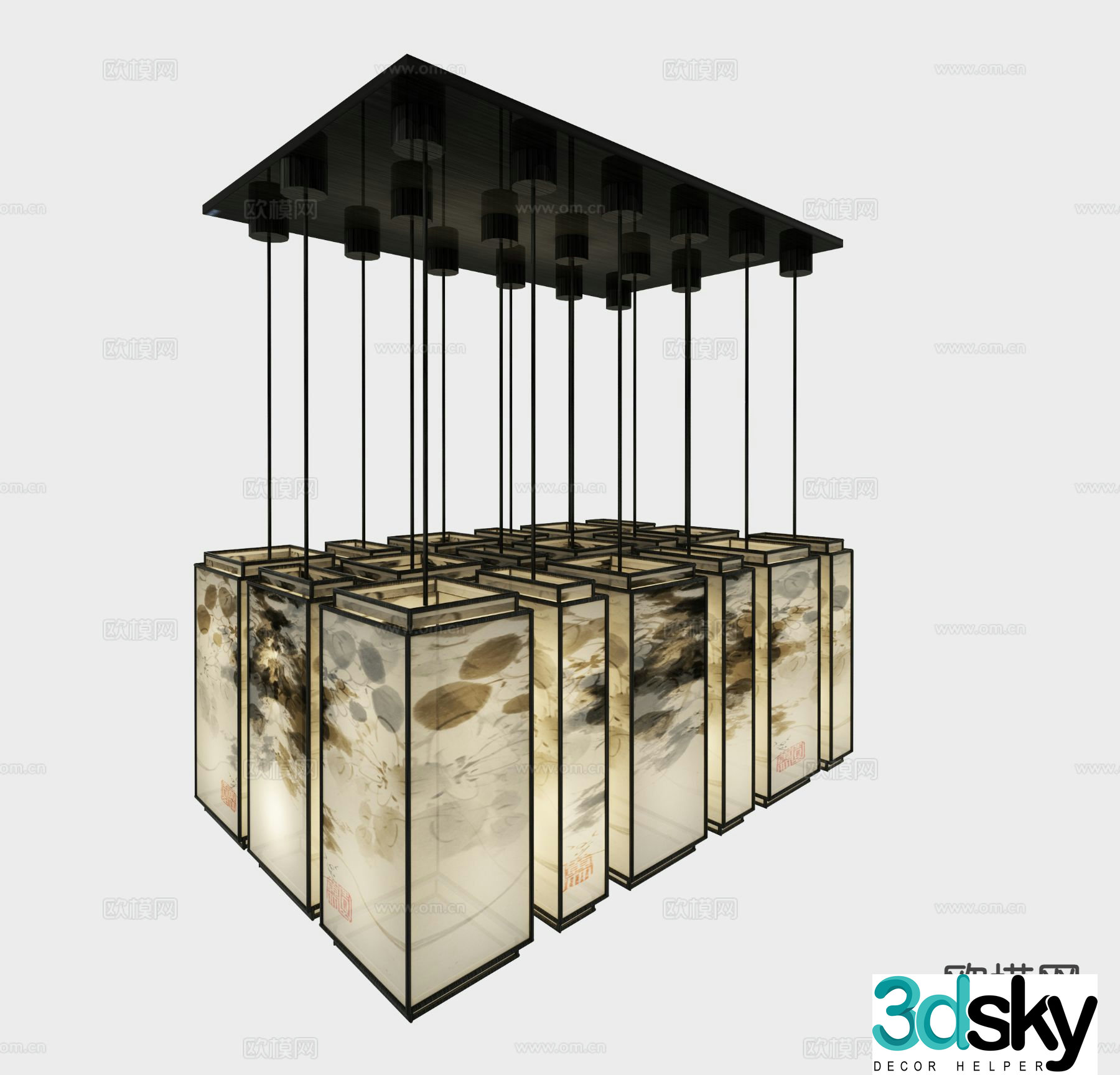 Chinese chandelier Zen chandelier 3d model