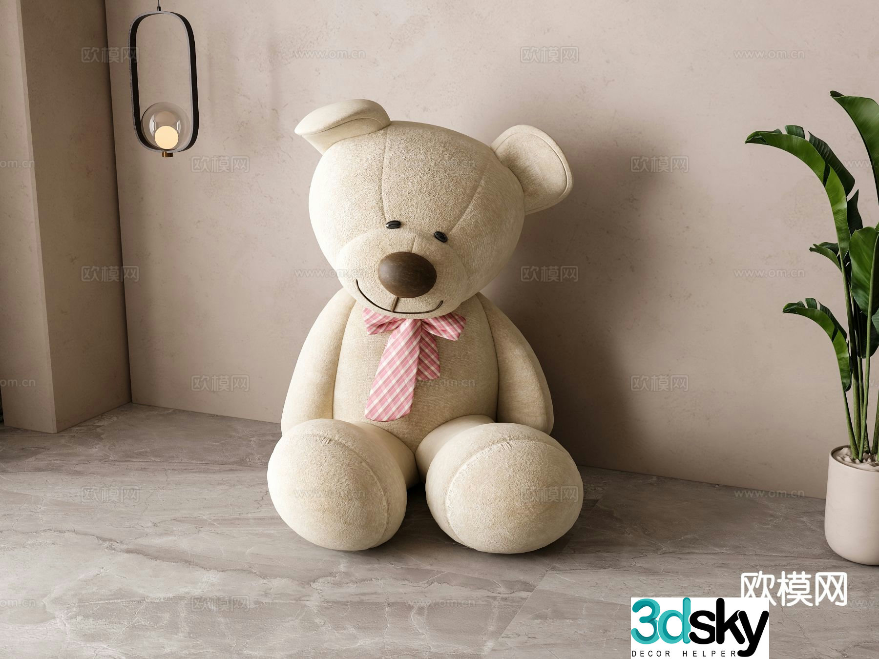 American plush toy 3d model