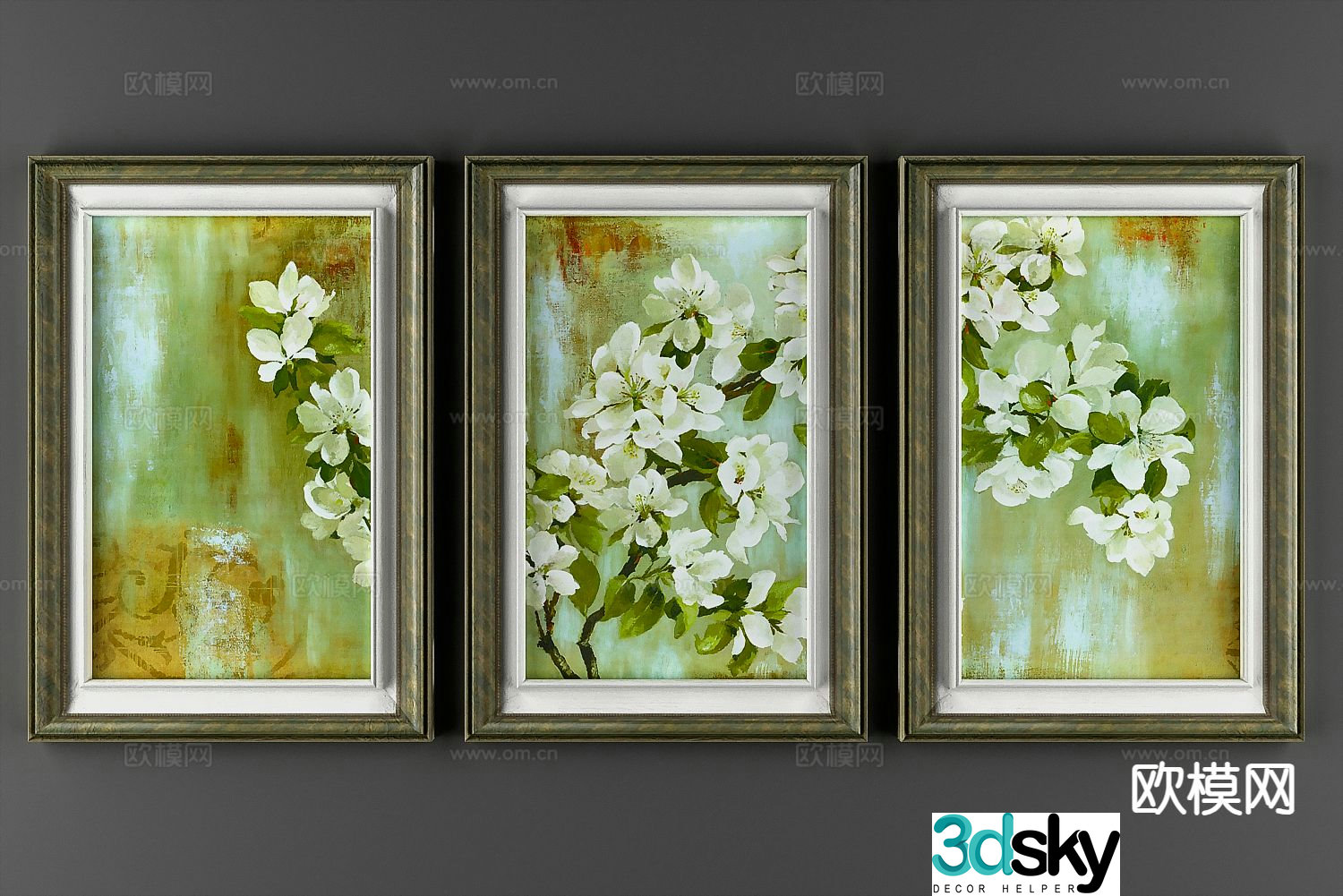 American decorative painting oil painting hanging painting 3d model