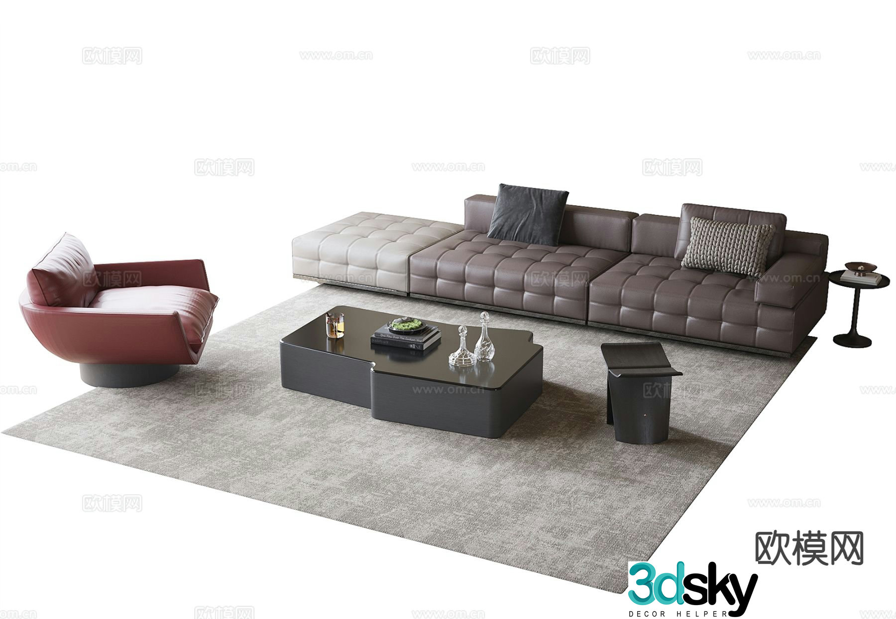 Italian sectional sofa 3d model
