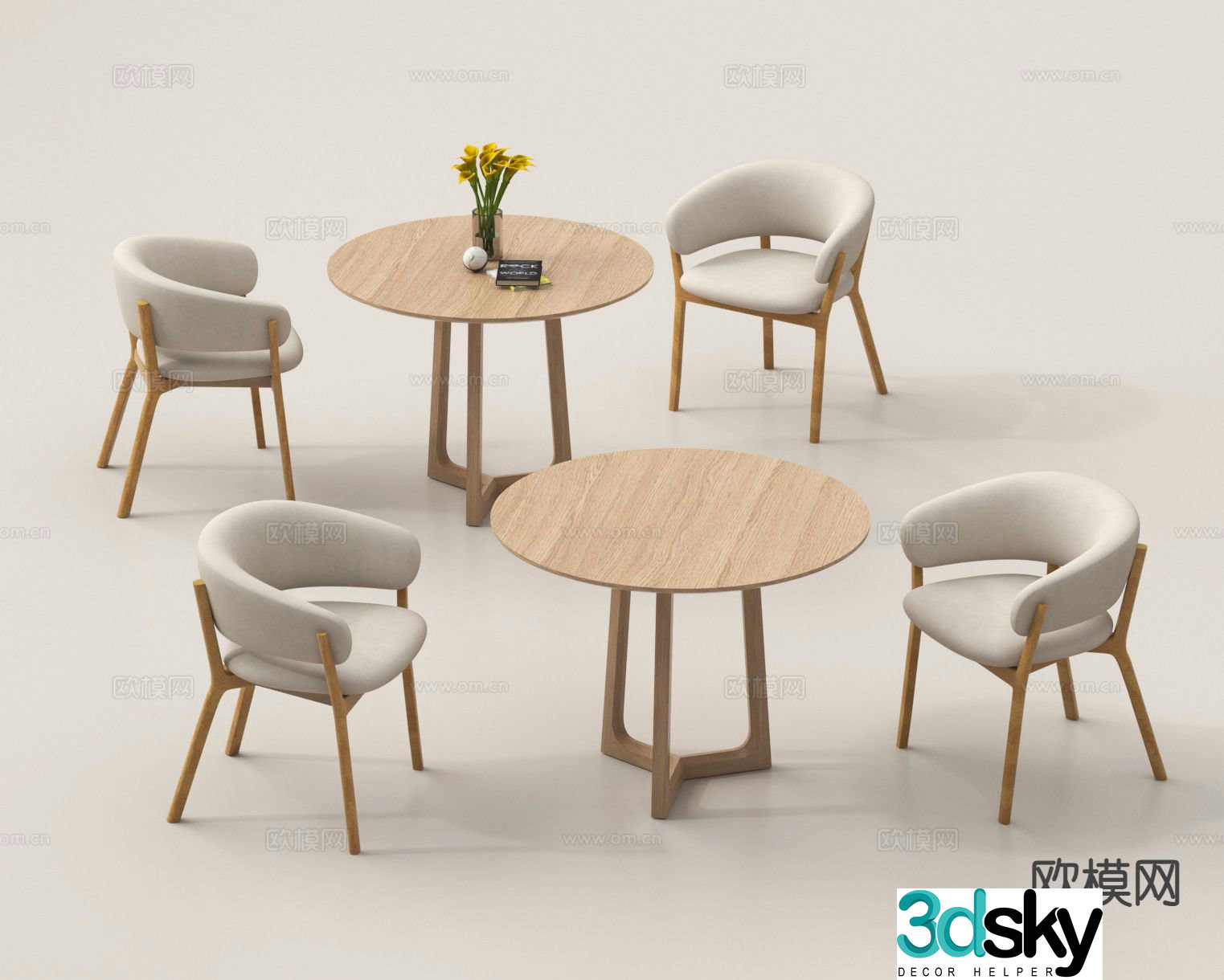 Leisure tables and chairs Negotiation tables and chairs 3d model