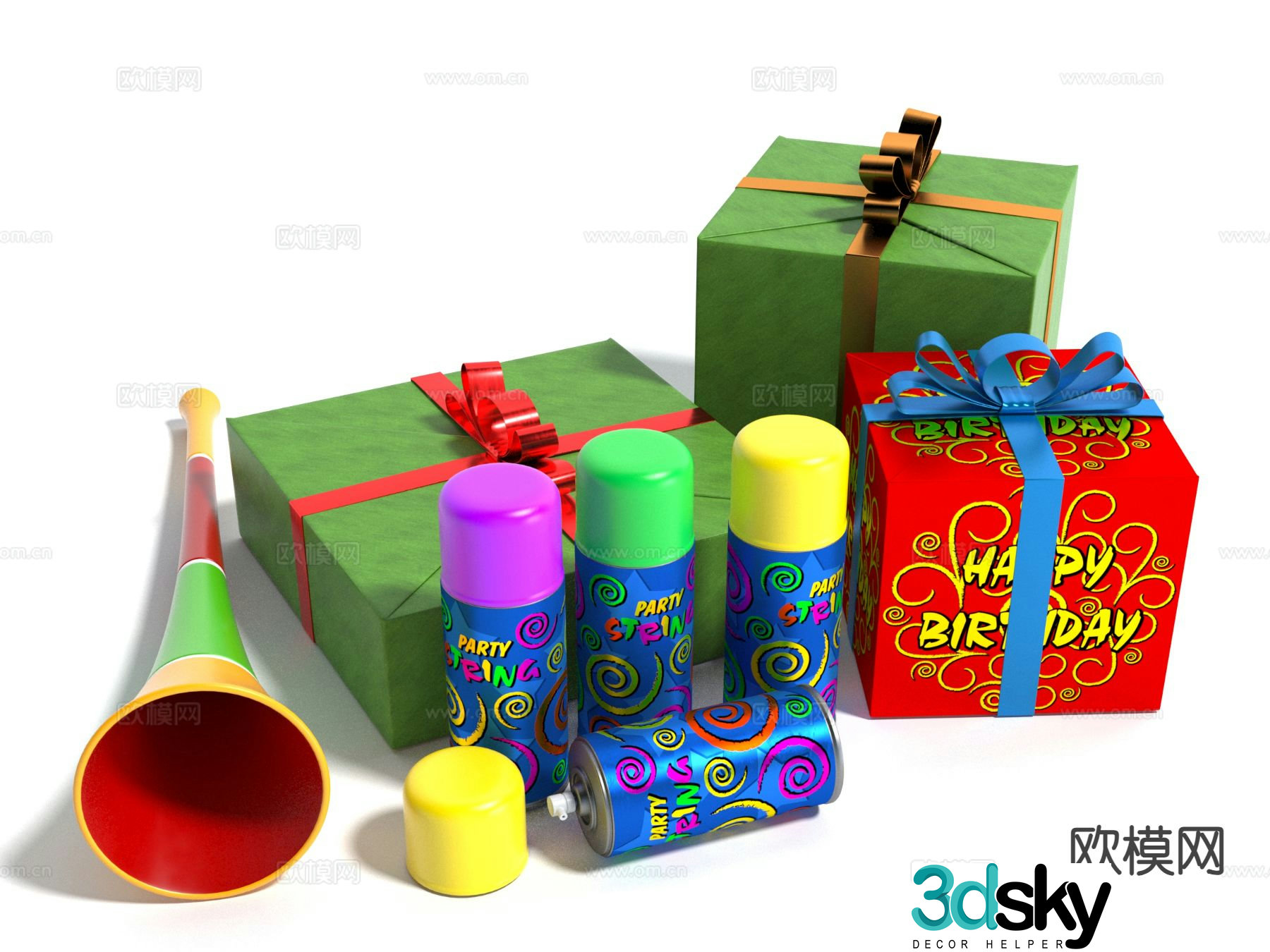 modern spray gift box holiday supplies 3d model