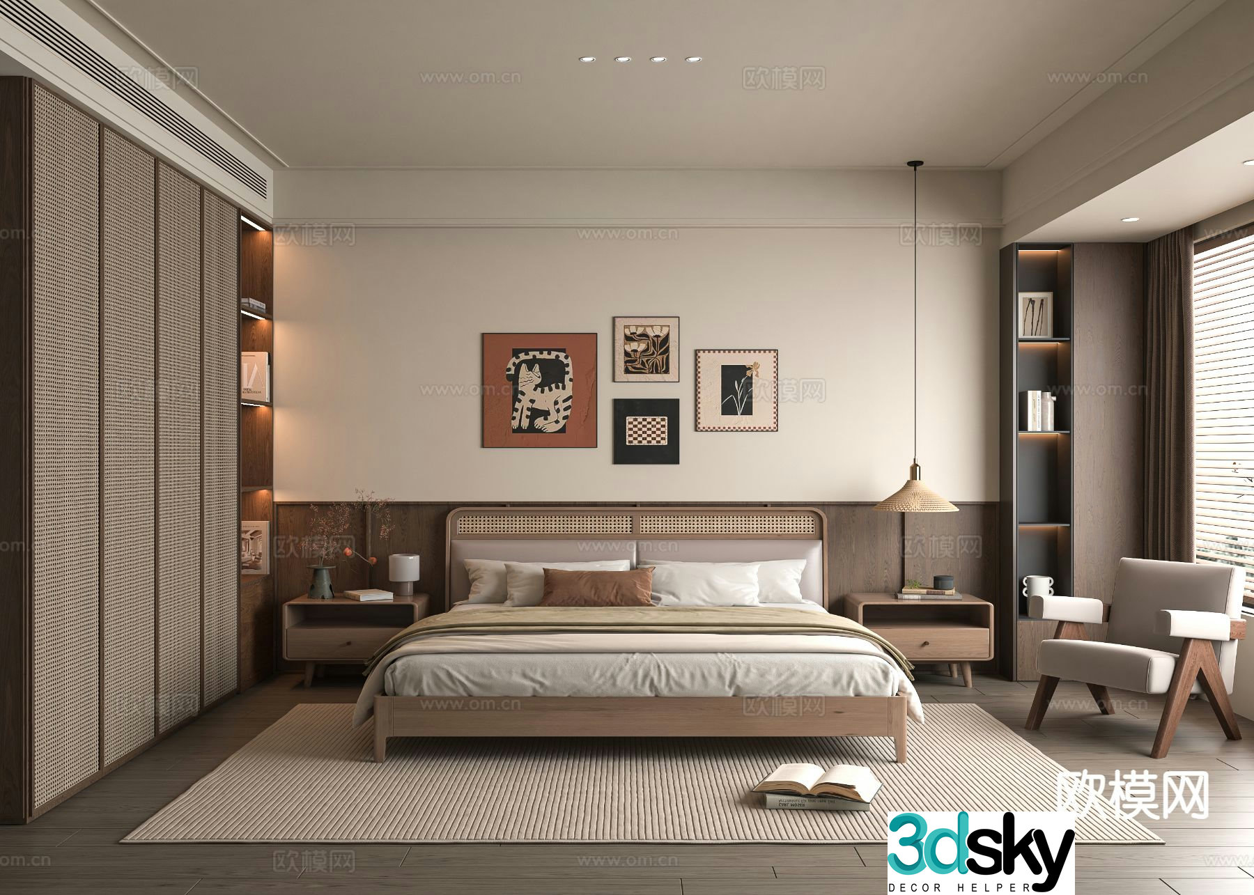 Medieval style bedroom master bedroom 3d model
