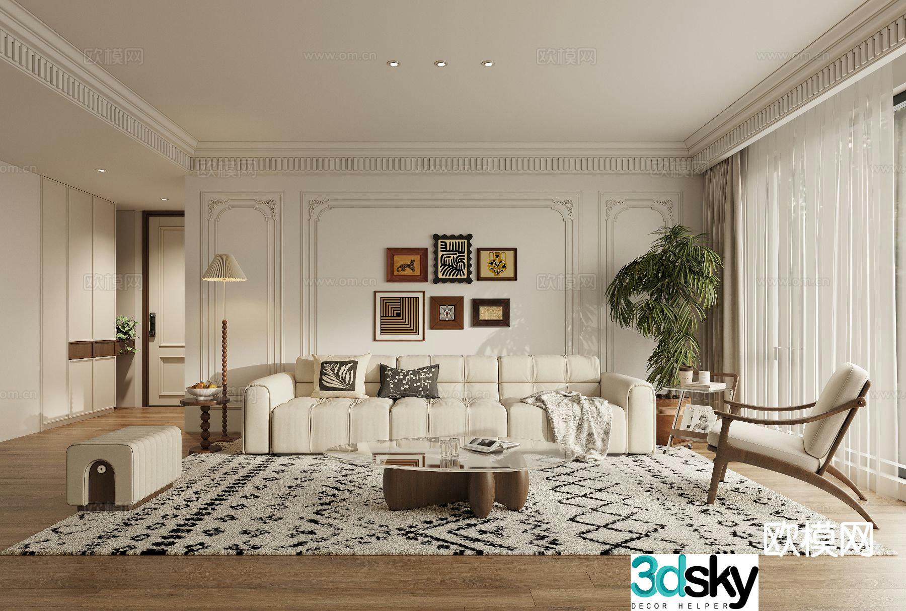 French living room 3d model