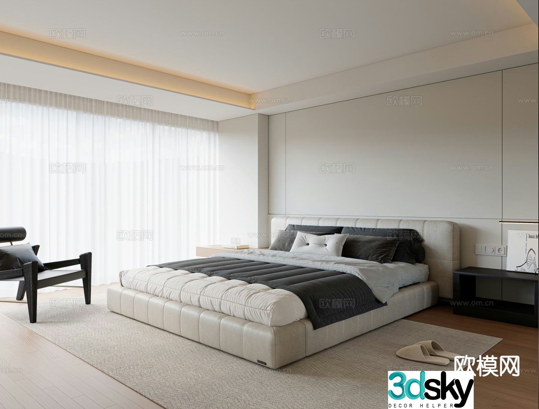 Modern bedroom master bedroom 3d model