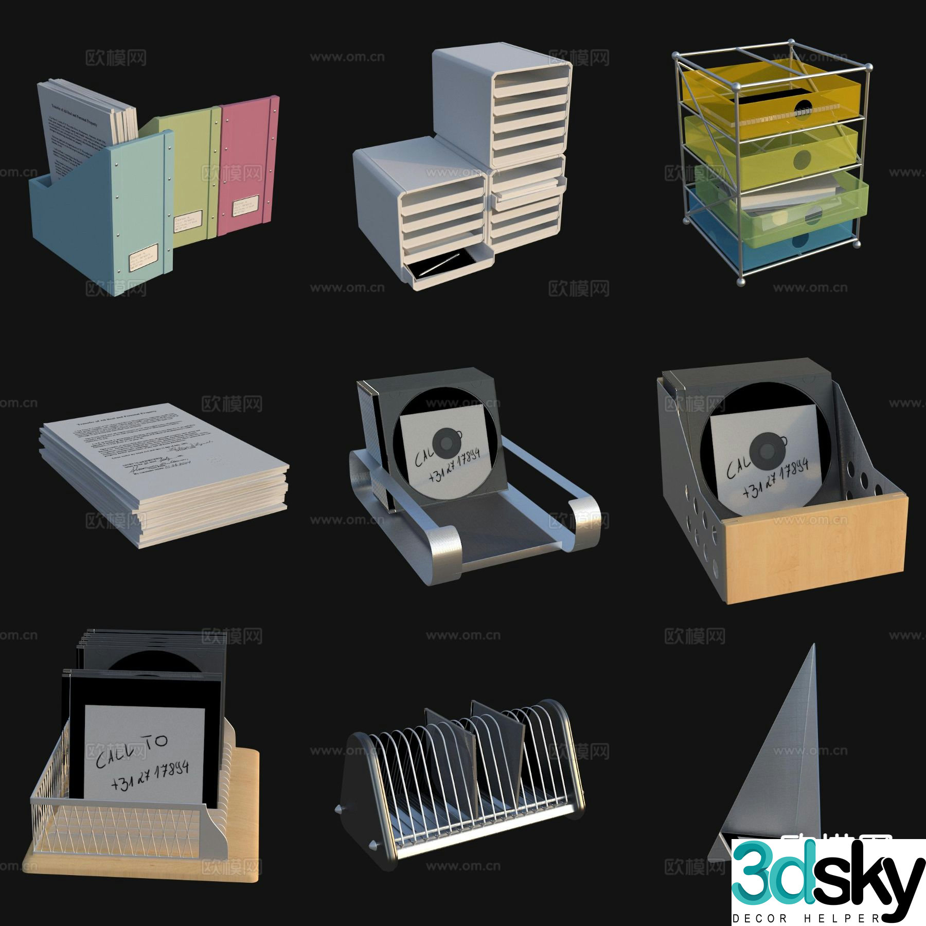 Office supplies folder 3d model