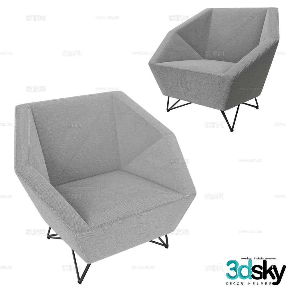 Prostoria sofa chair leisure chair 3d model