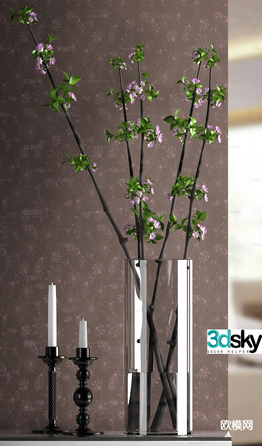 vase floral arrangement flower arrangement flowers 3d model