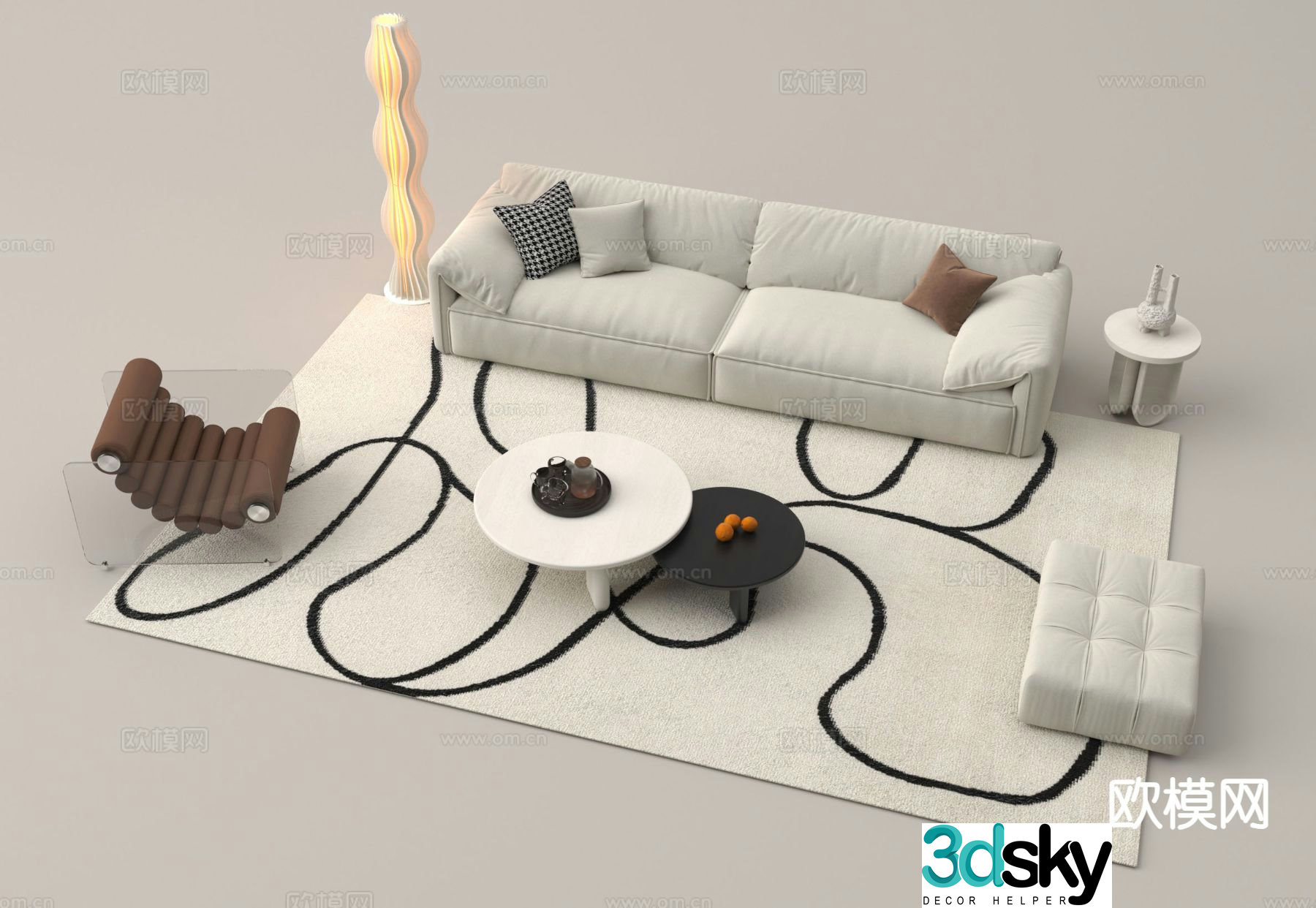 Modern sectional sofa 3d model
