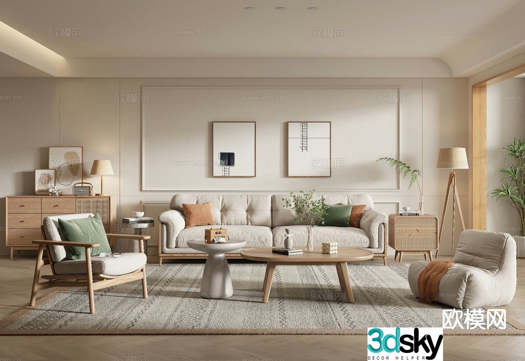 Nordic living room 3d model
