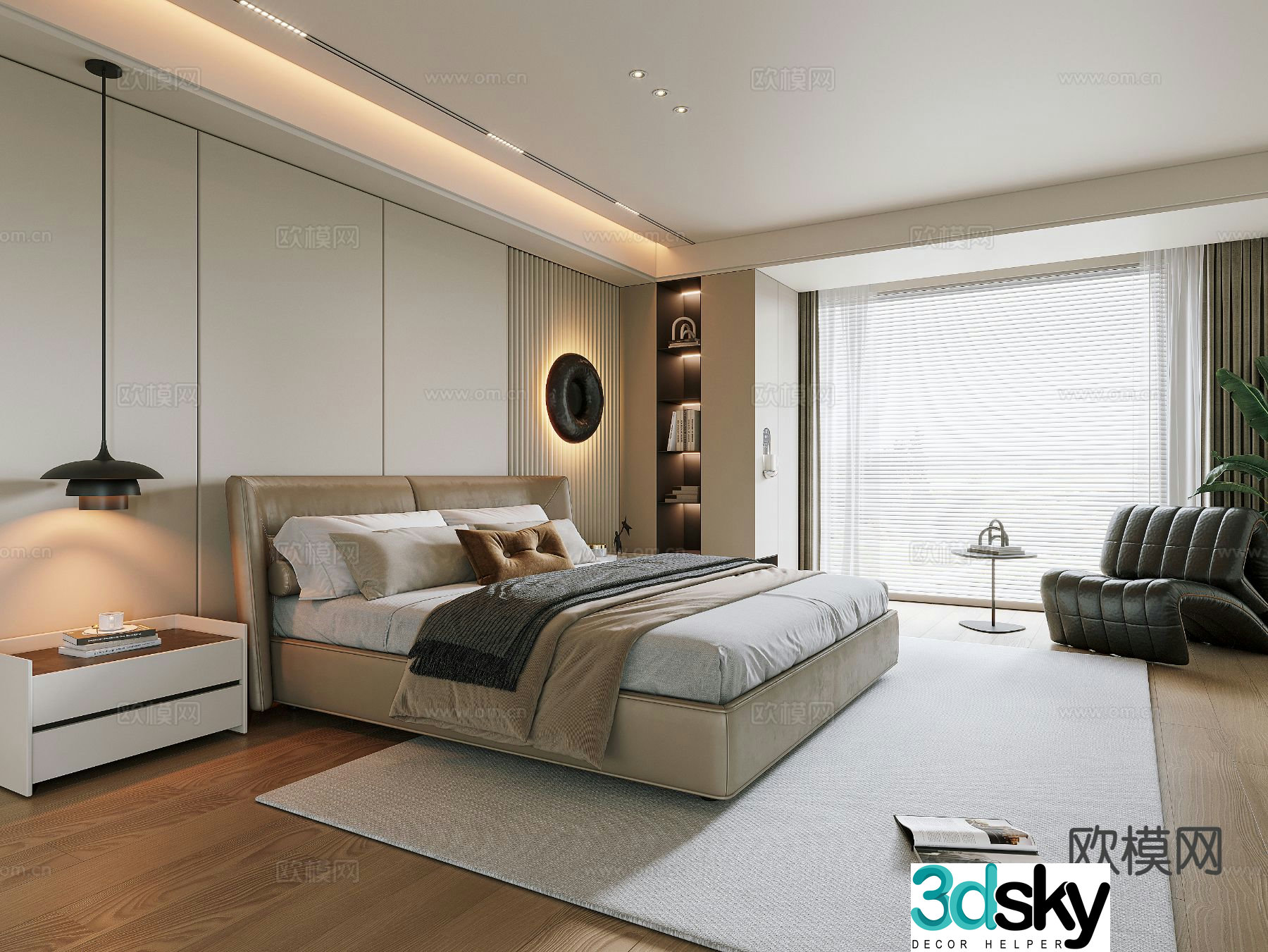 Modern bedroom master bedroom 3d model