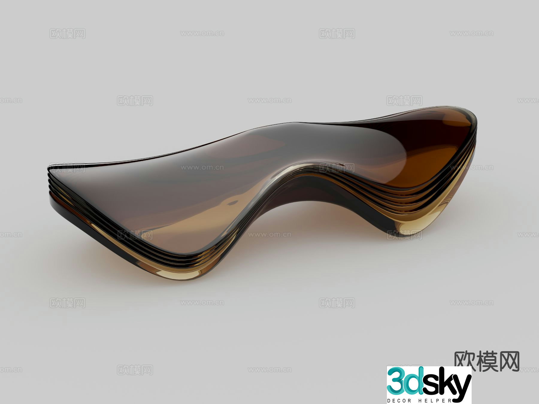 Special shaped stool acrylic leisure chair bench 3d model
